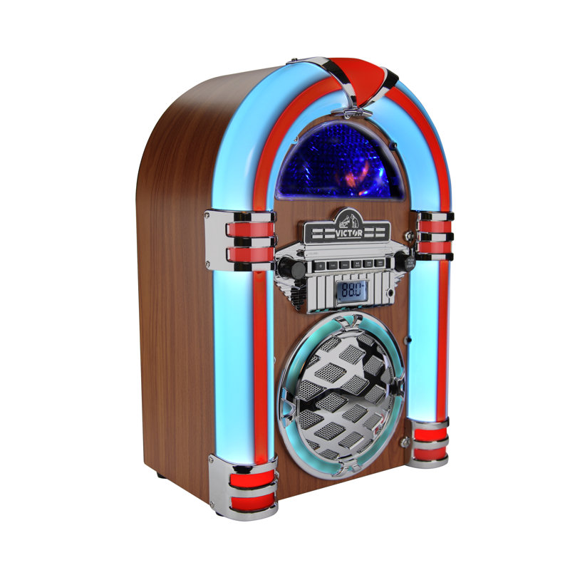 Victor Bluetooth Jukebox Speaker with FM Radio & Multicolor LED